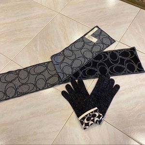 COACH Scarf and Gloves Set